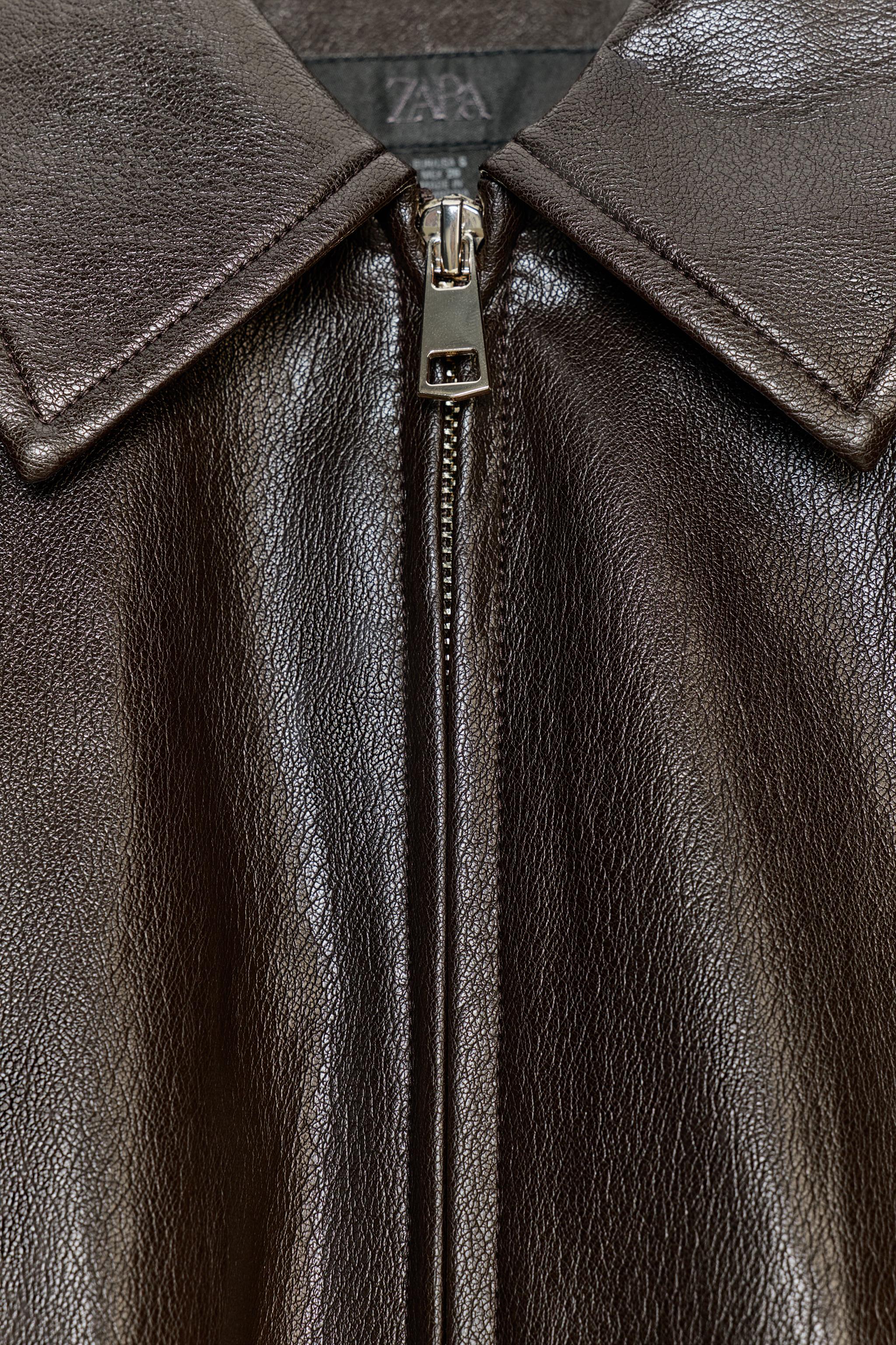 FAUX LEATHER BOMBER JACKET